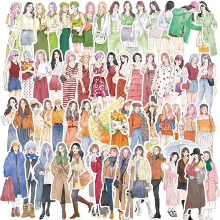 120 kpl - Trendikkäät tarrat tyttöjen leikekirjoihin, Bullet Journal -tarroihin, koristeelliset tarrat, tee-se-itse käsikirjatarrat