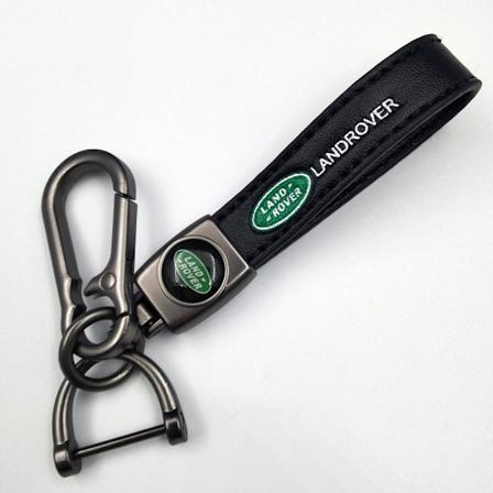 Läder Nyckelring för Bil, Cykel, Metallfinish | Robust Nyckelring | Nyckelring och Krokbeslag i Gun Color Gun Color Hardware Land Rover