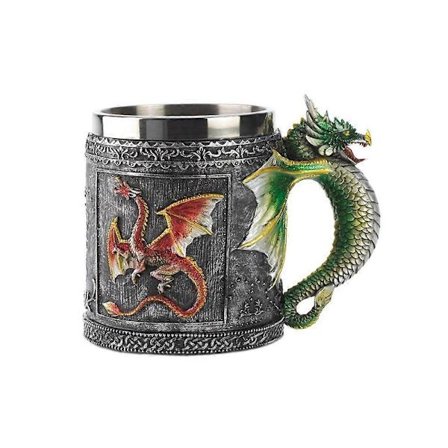 Cool Kaffekrus i rustfrit stål til 3D-designkrus (Drage)