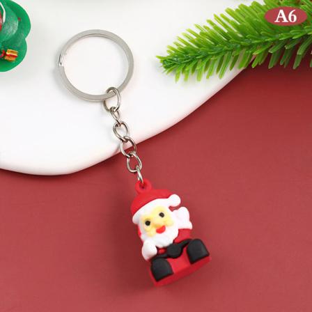 Ny Nyckelring Creative Pendant Tecknad Santa Claus Elk Snowman 3