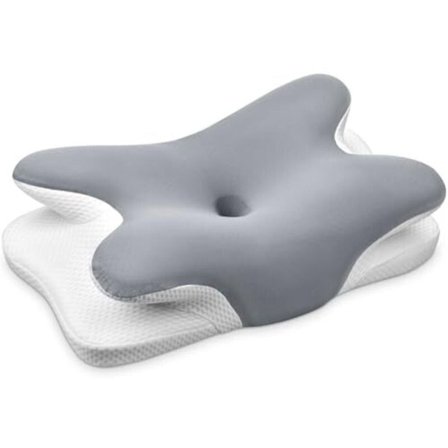 Memory Foam Nakkepute for Side-, Rygg- og Magesovere, Cervical Støtte, Ergonomisk 59x40x9/12cm
