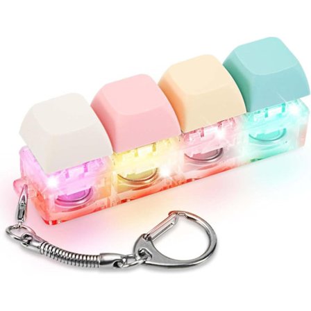 LED-valaistu näppäimistö Klikkaus Avaimenperä Keycap Tester Aikuisille Näppäimistö Klikkaus LED-valo Avaimenperä Lelu Macaron-värit