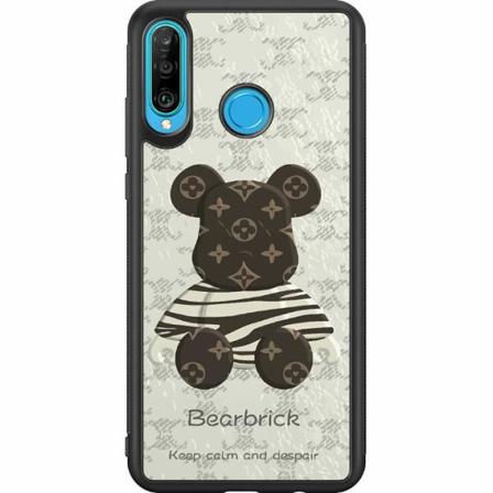 Huawei P30 Lite Svart Skal Brown Bear