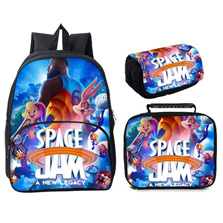 air slam dunk 2 tredelad 16-tums skolväska Space Jam style 4