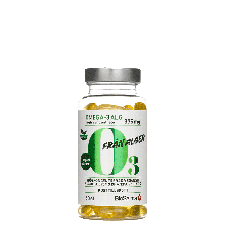 BioSalma Omega-3 av Alg 375 mg DHA/EPA 60 kapslar