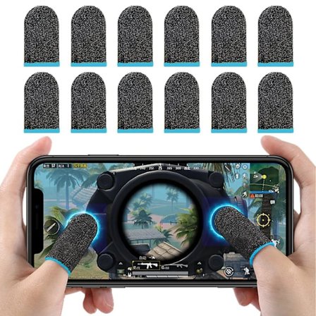 12pcs Gaming Finger Sleeves Thumb Finger Sleeve For Phone Game, Anti-sweat Breathable Seamless Gaming Gloves