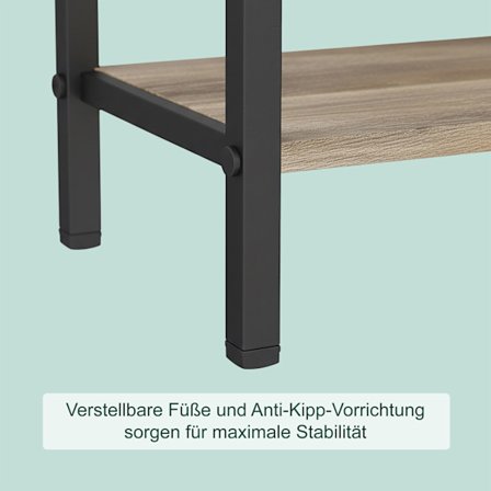 Handduksställ med hylla – Metallram, träeffekt