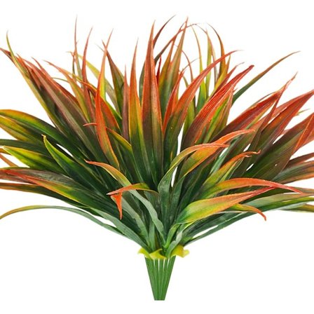 6 stk. Kunstig Græs Falske Planter 43cm Udendørs Plastikplante Anti-UV Grønnere Falsk Græs Til Hjem Vindue