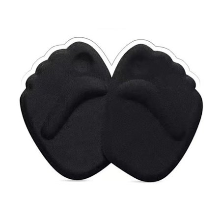 Sorte halv forfodssåler, 4 stk. silikone selvklæbende indlægssåler sko for store højhælede fodpude skridsikker dag og nat forfod fodpude egnet