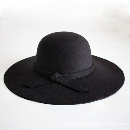 Damer Piger Uld Filt Hat Bred Skygge Bowler Hat Stilful Floppy Cloche