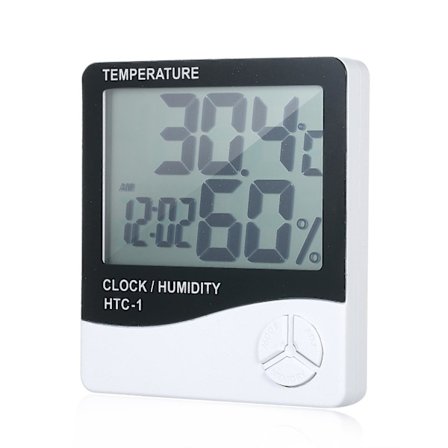 HTC-1 Lämpötila- ja kosteuskello valkoinen
