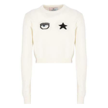 Chiara Ferragni Collection, Sweatshirts Biały, Kobieta, Rozmiar: M
