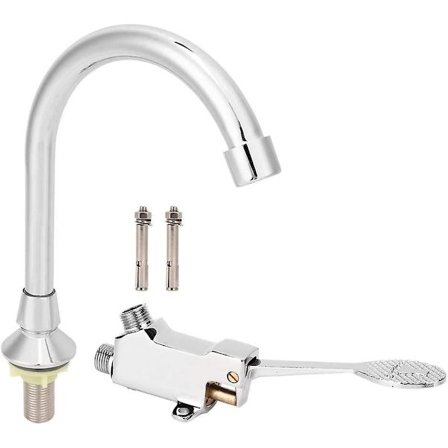 Mordely Foot Pedal Faucet Bathroom Basin Faucet Set Medicine Laboratory Foot Pedal Sink Water Faucet Kit Accessory