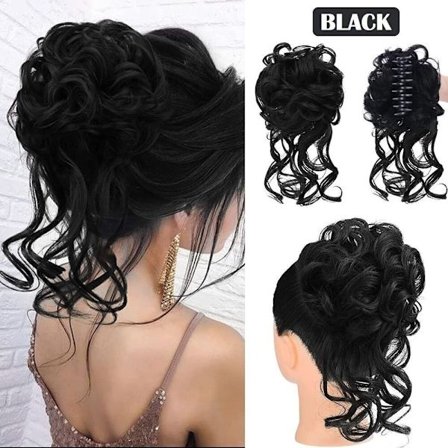Natural Clip on i Messy Bun Hair Piece Extension Hair Claw Clip Wedding