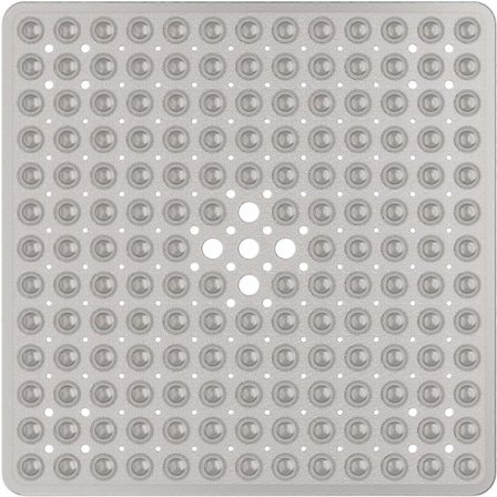 Firkantet dusjmatte, sklisikker og muggbestandig - 53 x 53 cm dusjmatter for innendørs dusj, sklisikker dusjmatte i gummi med sugekopper og 