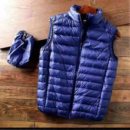 Høst Vinter menn Ultralett Dunvest Hvit Andedun Kåpe Parkas Ermeløs Vest