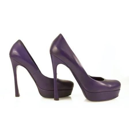 Saint Laurent Vintage, Pre-owned Leather heels Paars, Dames, Maat:37 EU