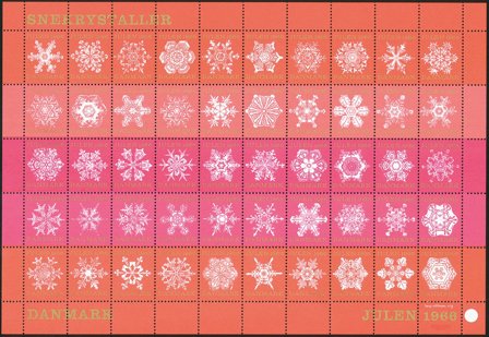 Danmark - julmärkeark 1966 - Takket - Ufoldet