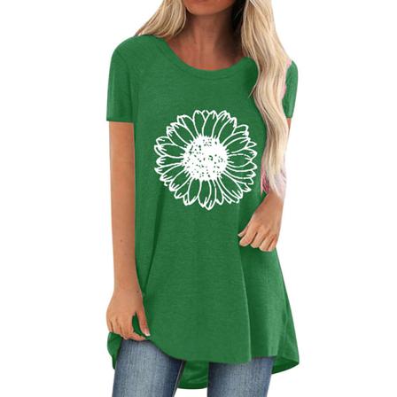 Kortärmad T-shirt För Kvinnor Med Rund Hals