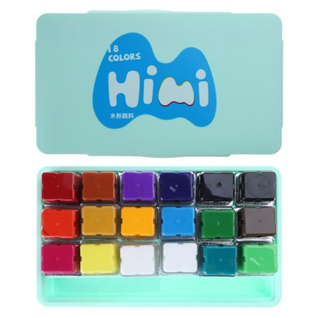 18 färger Gouache set giftfria levande pigment för barnmålning