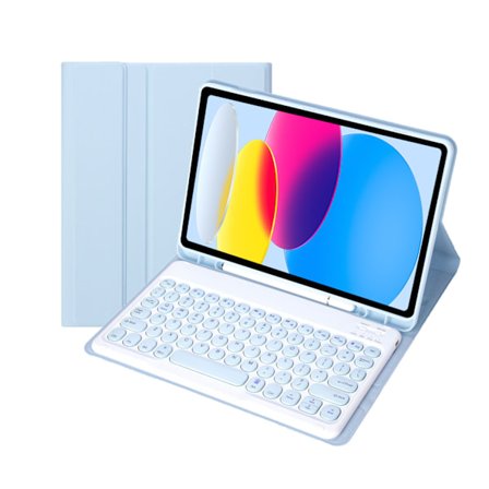 Tastatur Etui til Samsung Galaxy Tab A8 10.5 X205/X200, Aftageligt Bluetooth Tastatur Blå