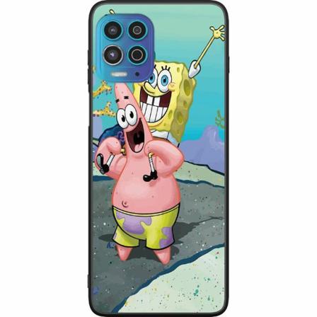 Motorola Moto G100 Svart Skal Spongebob Fyrkant
