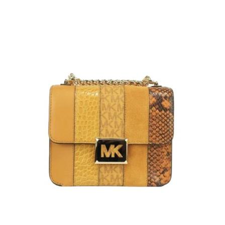 Michael Kors Pre-owned, Pre-owned Leather crossbody-bags Geel, Dames, Maat:ONE Size,leer