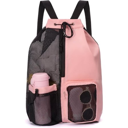 Vandtæt Svømmetaske Snøre Lukning Adskillelse Våd og Tør Mesh Sportstaske til Svømning, Rygsække til Børn Voksne Svømmehal