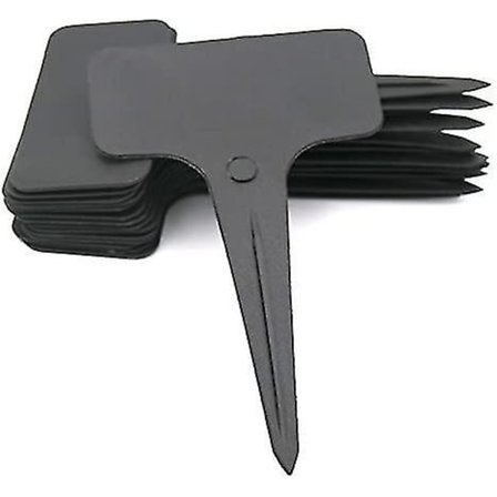 100 stk. tykke plastikplantetags til udendørs vejrbestandige sorte til at skrive på plantestave vejrbestandige stick-in-etiketter sorte etiketter til 