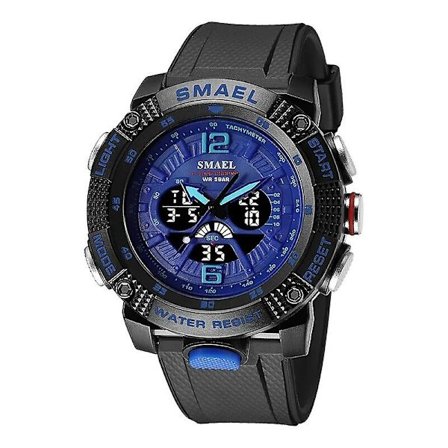 Sportklockor Herr Smael Vattentät Analog Digital Quartz Armbandsur Herrmode Stoppur Väckarklocka 8058 Man Watch 2023 Ny