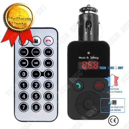 FM Bluetooth-sändare - TD - Bil MP3 - Handsfree-kit - 12V - Svart