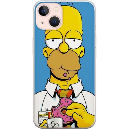 Kompatibelt Mobildeksel til Apple iPhone 13 Tegnet gul karakter med bolle og kaffekopp, humoristisk illustrasjon med ikonisk stil og leken stemning fo