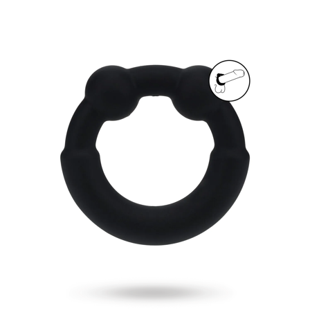 Metal and Silicone Cockring - Black