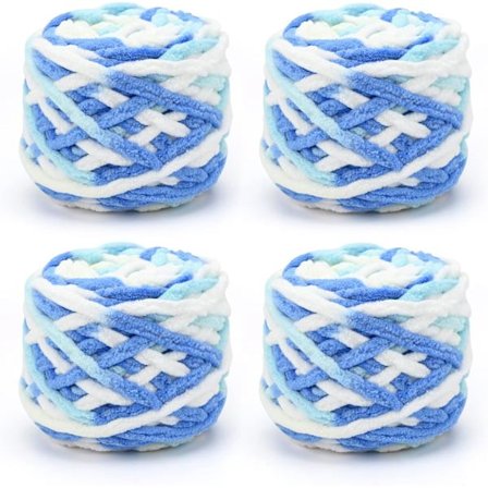 Stickgarn 4 x 100g Flerfärgad Stickgarn för Virkning, Mjuk Tjock Garn, Gradient