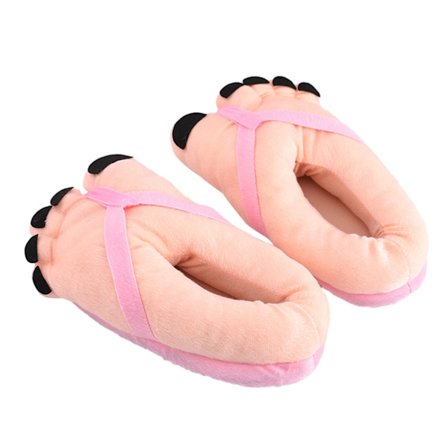 Funny Foot Plush Novelty Tofflor För Kvinnor Män Tjocka Andningsbara Värmande Skor För dagligt bruk