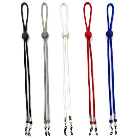 5 stk. sklisikre perlekjede briller kjede solbriller holder snor