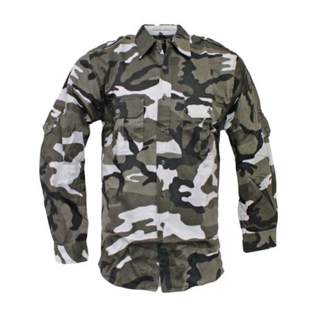 US Army Militær Stil Safari Langærmet Skjorte Urban Camo