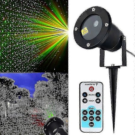 Utendørs laserprojektorlys, rødt og grønt laserlys, hagelys