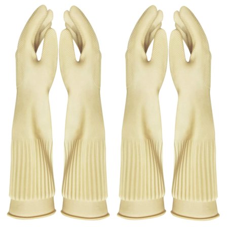 Genanvendelige Vandtætte Husholdningsopvaskhandsker i Gummi med Anti-Slip Køkkenhandsker