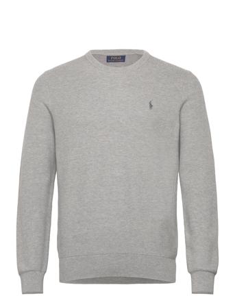 Mesh-Knit Cotton Crewneck Sweater Tops Sweat-shirts & Hoodies Sweat-shirts Grey Polo Ralph Lauren