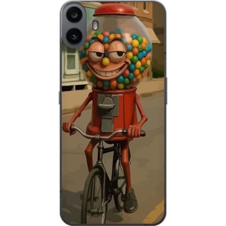 Kompatibelt Mobilskal till Nothing Nothing CMF Phone 1 Italian Brainrot godismaskin – Tuggummimaskin cyklar i retrostil