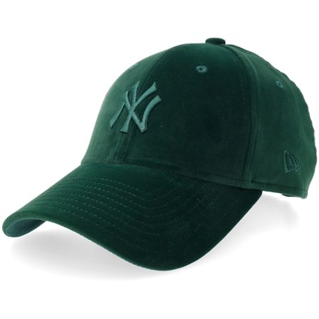 New Era - New York Yankees Womens Velour 9FORTY Dark Green Adjustable Adjustable Green Cap - MLB @ Hatstore