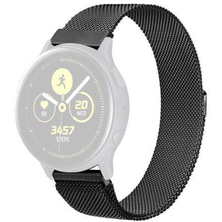 20 mm universellt klockarmband i rostfritt stål - Svart Svart