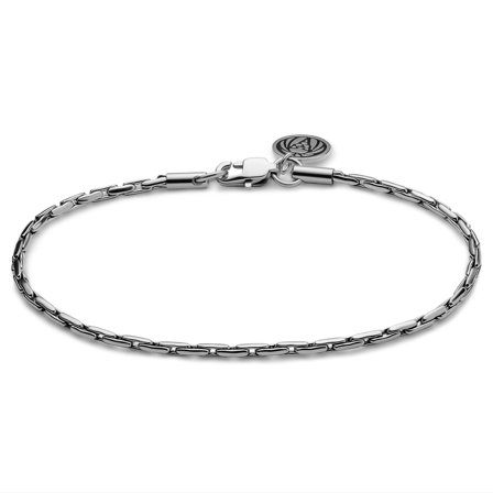 Essentials | Pulsera de cadena de caja rectangular plateada de 2 mm para hombres - Pulseras de acero