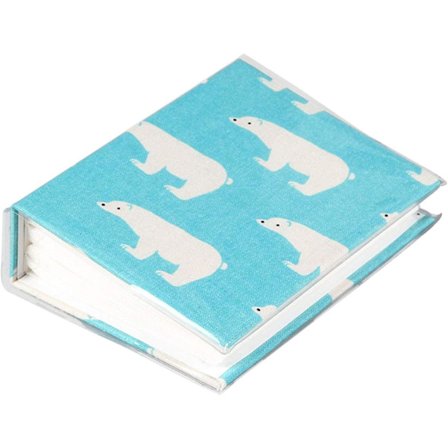 Stoffalbum med 100 lommer for bilder, oppbevaringsboks for bilder i størrelse 4x6 med klar plastbeskytter (blå)