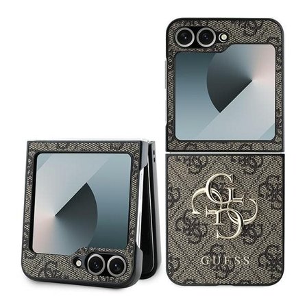 Guess Læder 4G Metal Logo Etui til Samsung Galaxy Z Flip 6 - Brun