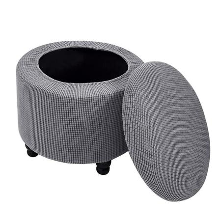 2-pack Runt ottomanskt överdrag Polyesterblandning fotpall Skyddsöverdrag Stretch med elastisk botten Funktion Texturerad maskintvättbar Jacquard 