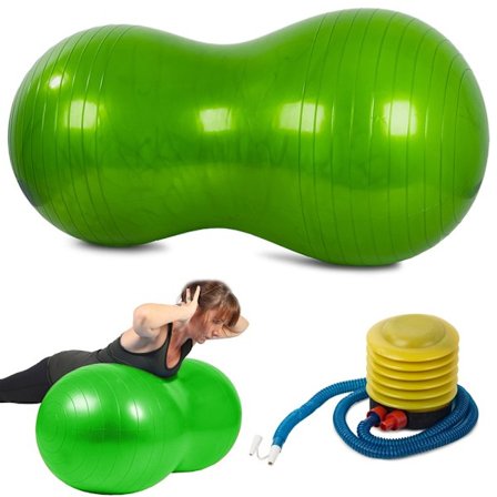 Träningsboll / Pilatesboll med Pump - Jordnöt Grön