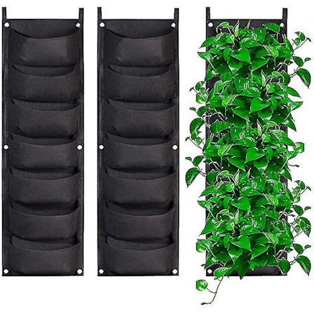 2 stk. Vægpotteposer med 7 lommer - Vertikal Hængende Have