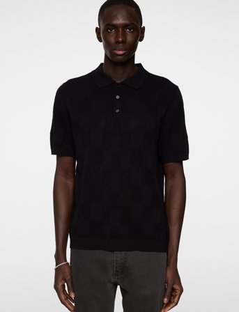 J. Lindeberg Reymond Stacked Bridge Polo - Black - M